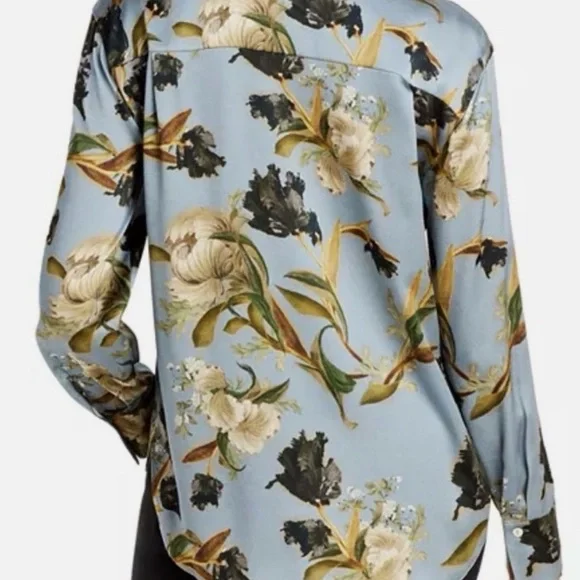 Elie Tahari Blue Floral Blouse - Picture 2 of 3